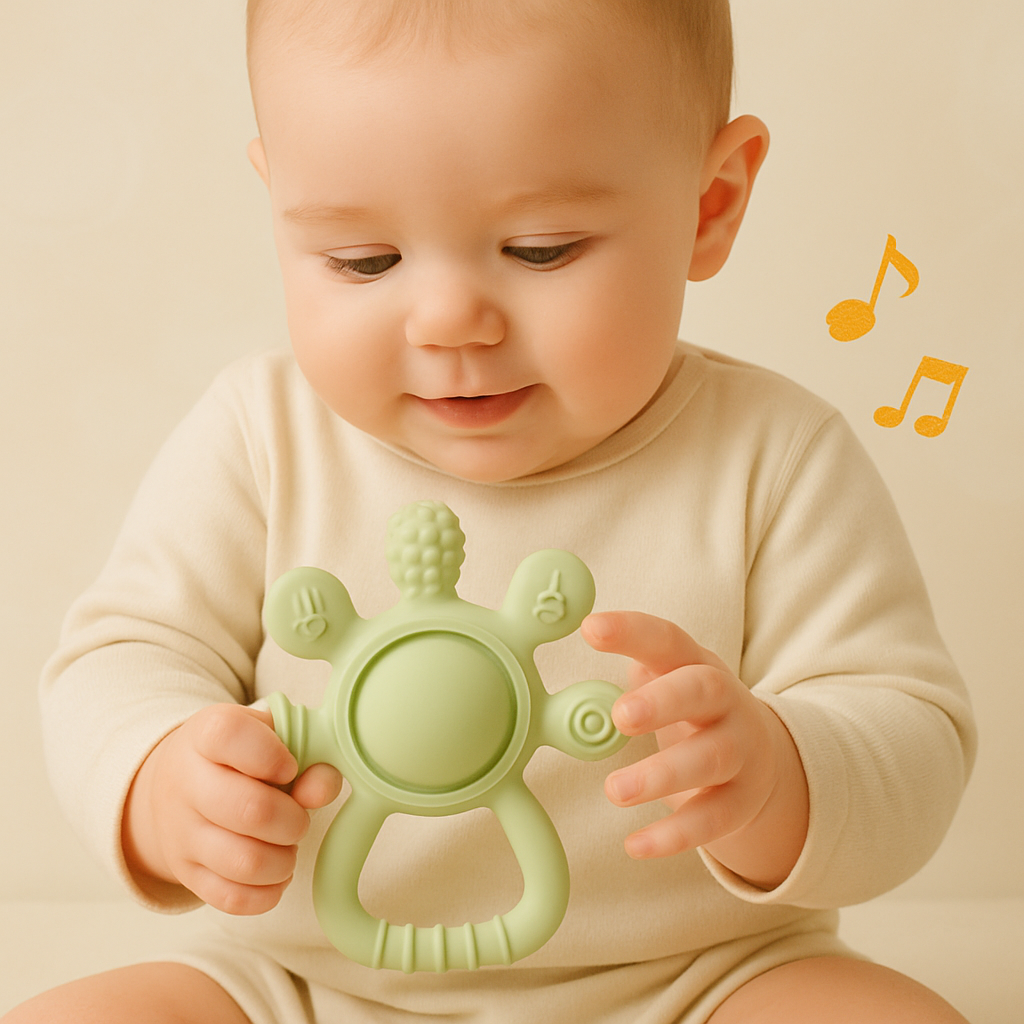 Silikon-Beißrassel für Babys – Weich, BPA-frei & ideal zum Zahnen