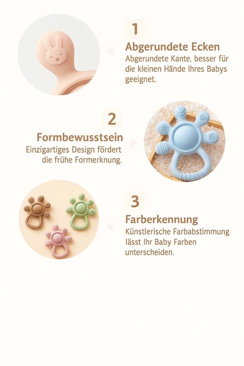 Silikon-Beißrassel für Babys – Weich, BPA-frei & ideal zum Zahnen