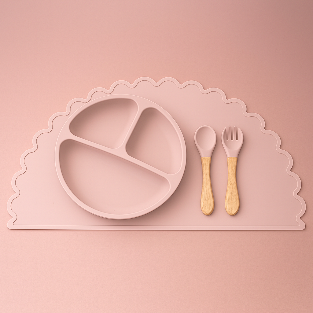 Silikon-Mahlzeit-Matte-Set für Babys und Kleinkinder