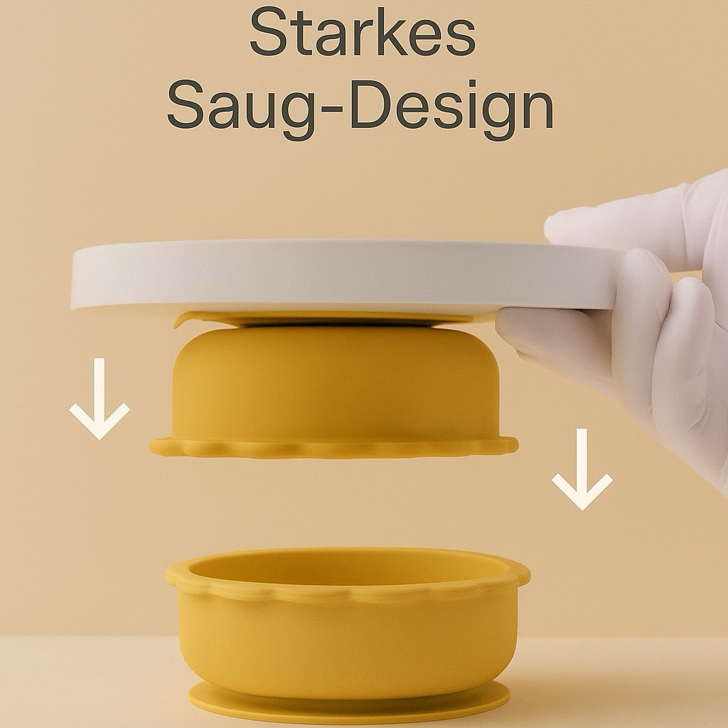 Silikon-Babyschüssel mit Löwen-Design – BPA-frei, mit Saugnapf & kindgerechter Form
