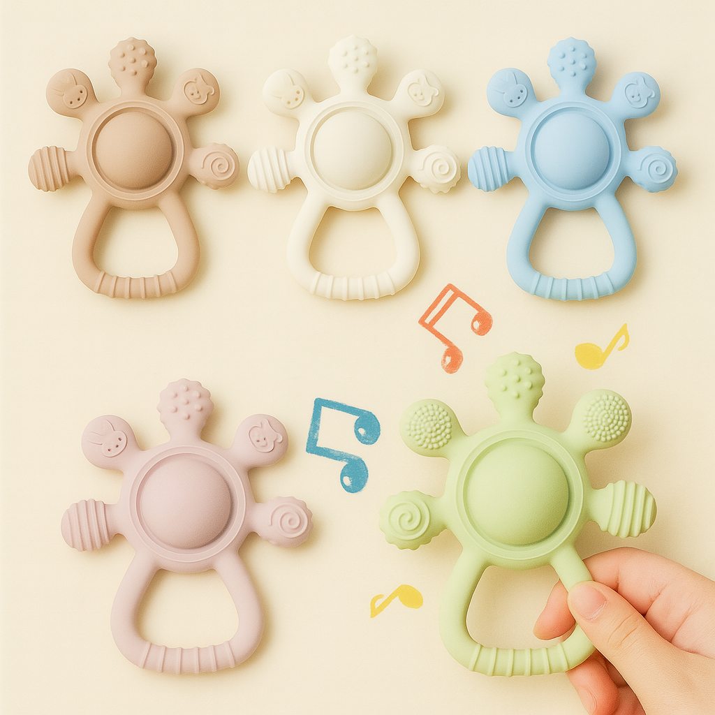 Silikon-Beißrassel für Babys – Weich, BPA-frei & ideal zum Zahnen