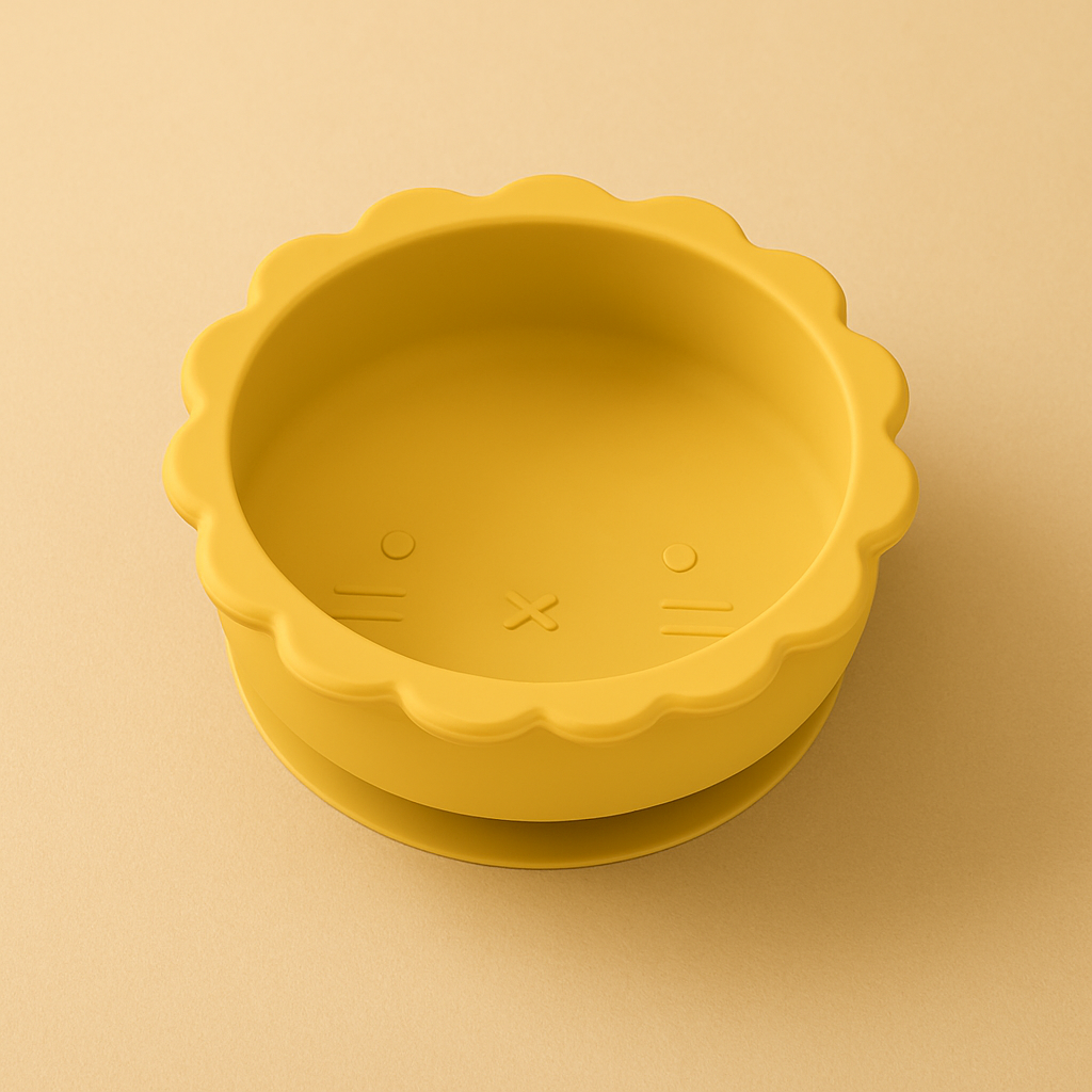 Silikon-Babyschüssel mit Löwen-Design – BPA-frei, mit Saugnapf & kindgerechter Form