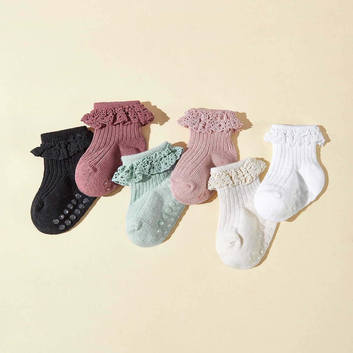 6-er Set - Baby-Mädchen- Röhrensocken