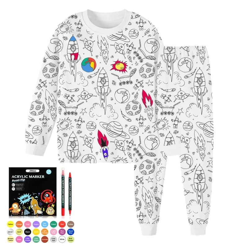 Kreative-Pyjama zum Selbstgestalten + Gratis Stifte