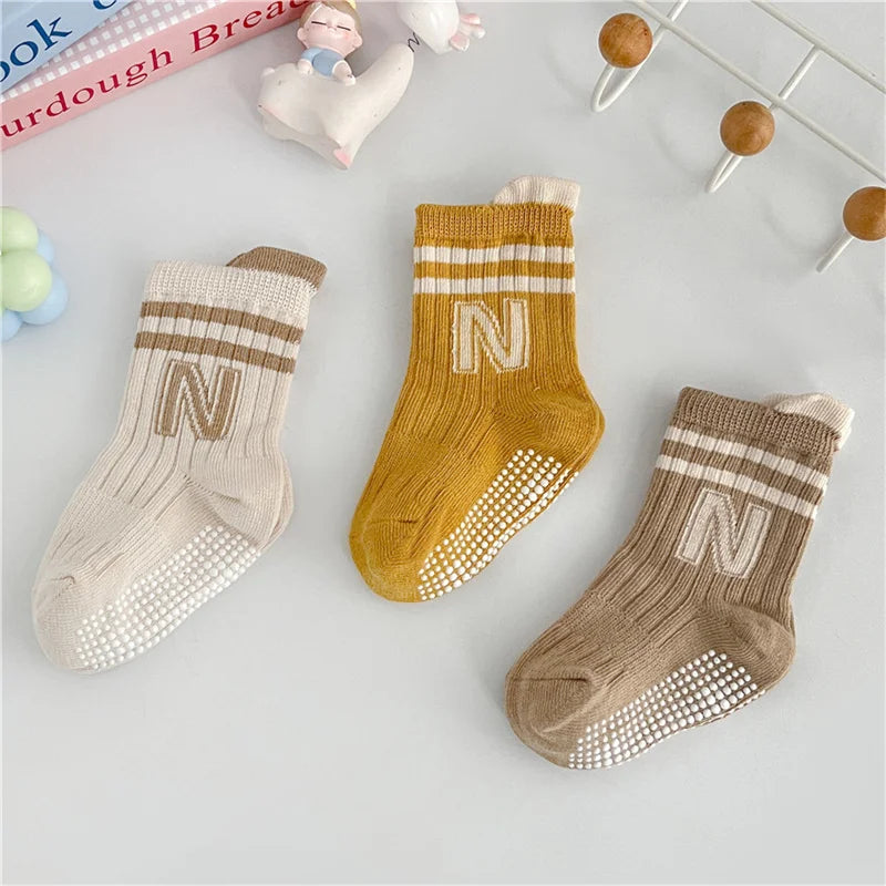 3er-Pack Baby Anti-Rutsch–Socken aus Baumwolle