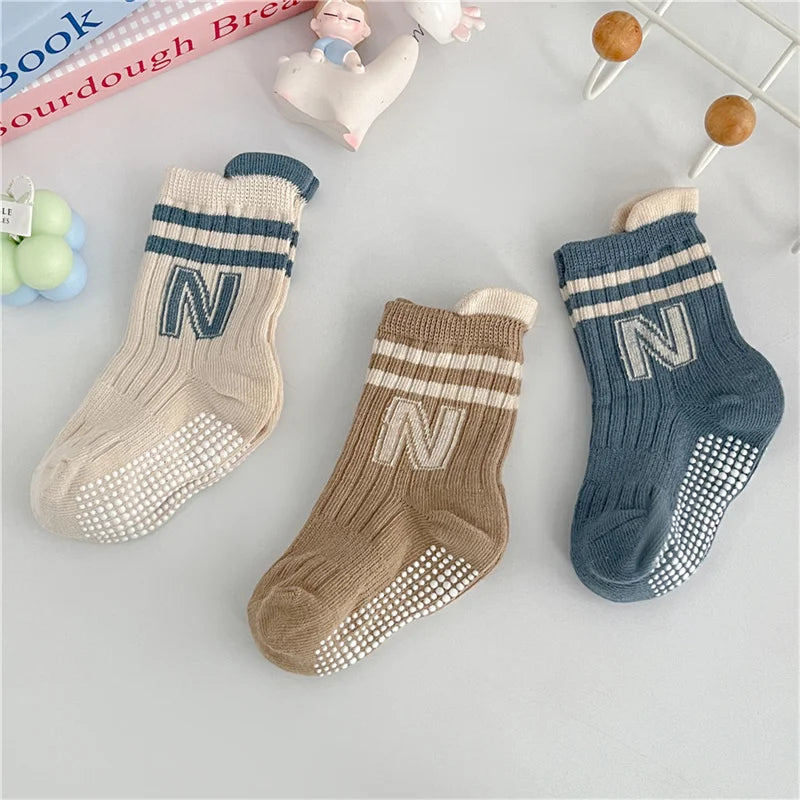 3er-Pack Baby Anti-Rutsch–Socken aus Baumwolle