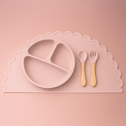Silikon-Mahlzeit-Matte-Set für Babys und Kleinkinder
