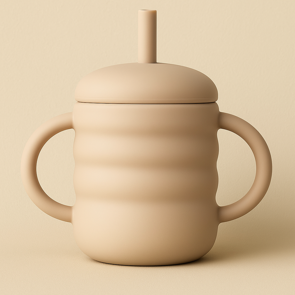 Baby Silikon-Trinklernbecher mit Strohhalm – 120 ml