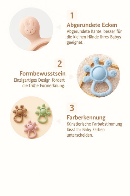 Silikon-Beißrassel für Babys – Weich, BPA-frei & ideal zum Zahnen