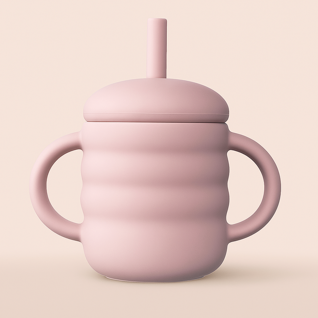 Baby Silikon-Trinklernbecher mit Strohhalm – 120 ml
