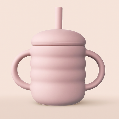 Baby Silikon-Trinklernbecher mit Strohhalm – 120 ml