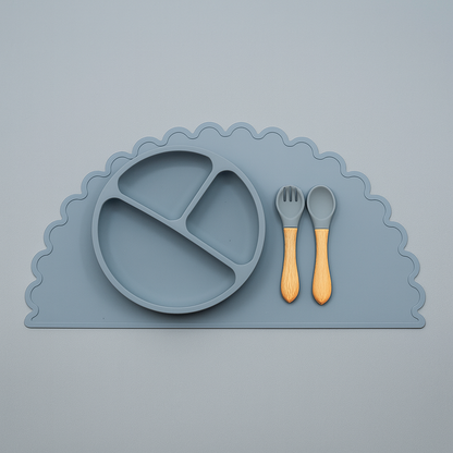 Silikon-Mahlzeit-Matte-Set für Babys und Kleinkinder