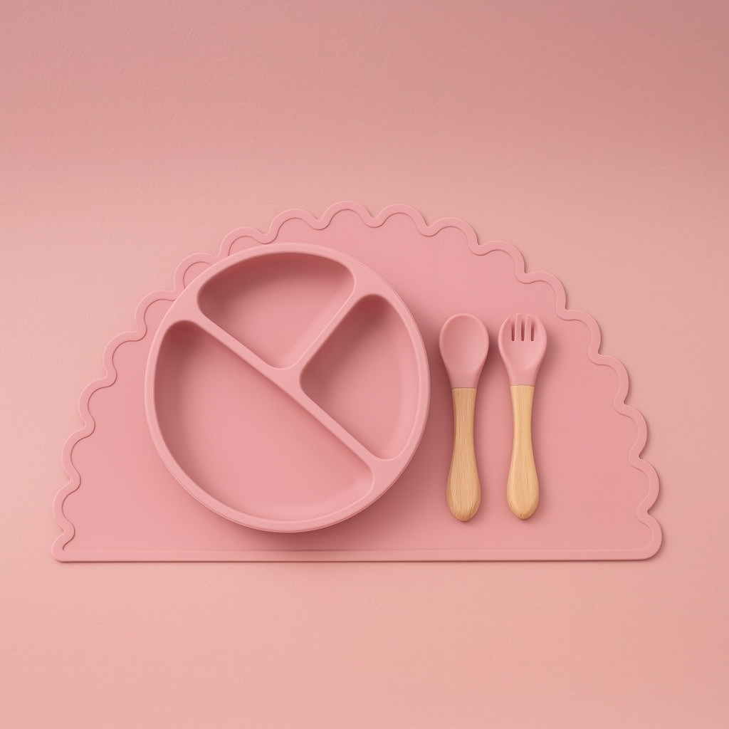 Silikon-Mahlzeit-Matte-Set für Babys und Kleinkinder